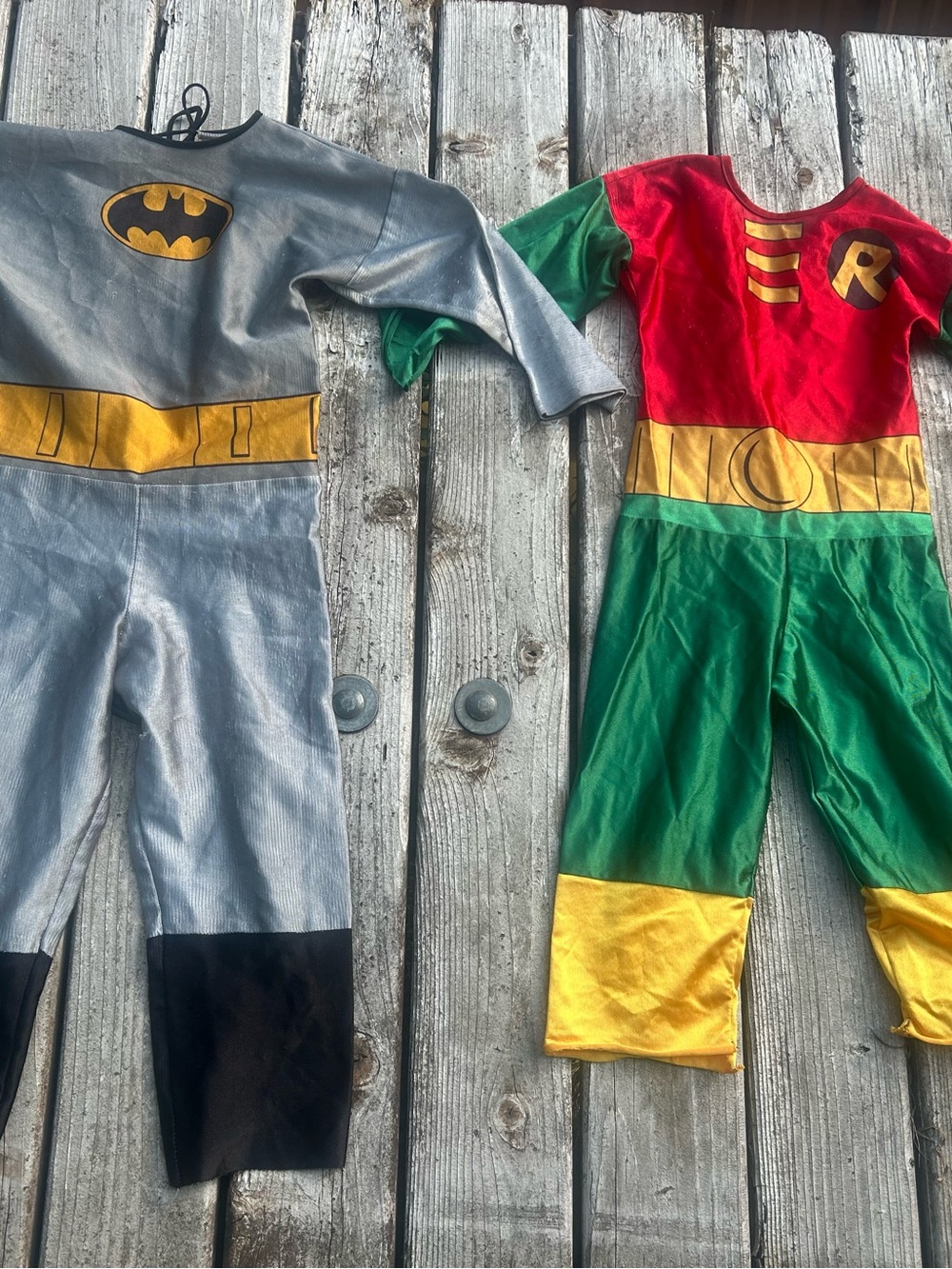 Vintage Batman Robin Costume Set Kids Playsuit Jumpsuit DC Comics 90s dress up